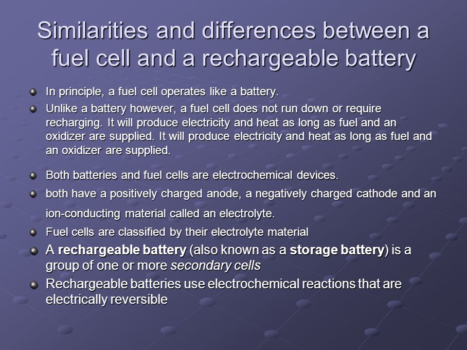 Fuel Cells and Rechargeable Batteries C5. C.5.1 Describe how a hydrogen  oxygen fuel cell works. Alkaline fuel cells usually use a mobilized or  immobilized. - ppt download