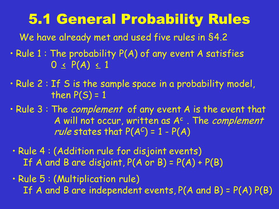 What is Rule 5 of probability?