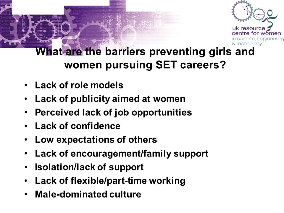 What are the barriers preventing girls and women pursuing SET careers.
