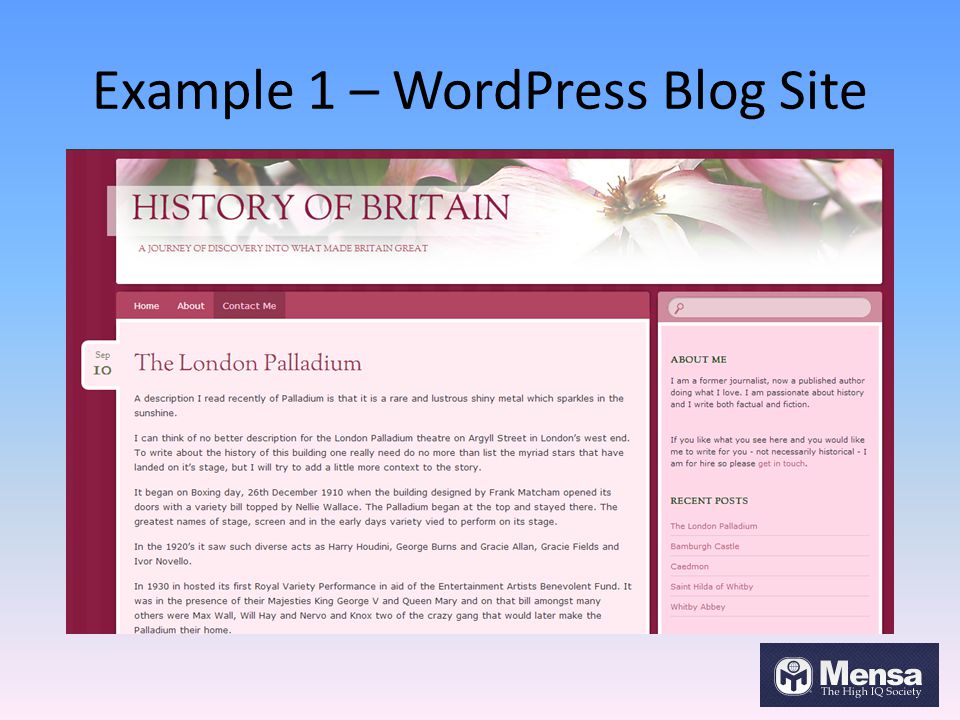 Example 1 – WordPress Blog Site