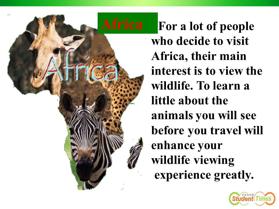 For a lot of people who decide to visit Africa, their main interest is to view the wildlife.