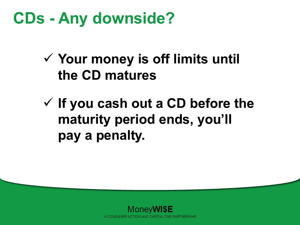 CDs - Any downside.