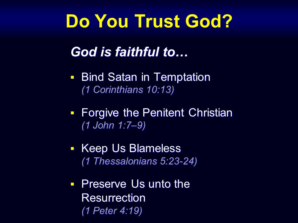 Do You Trust God.