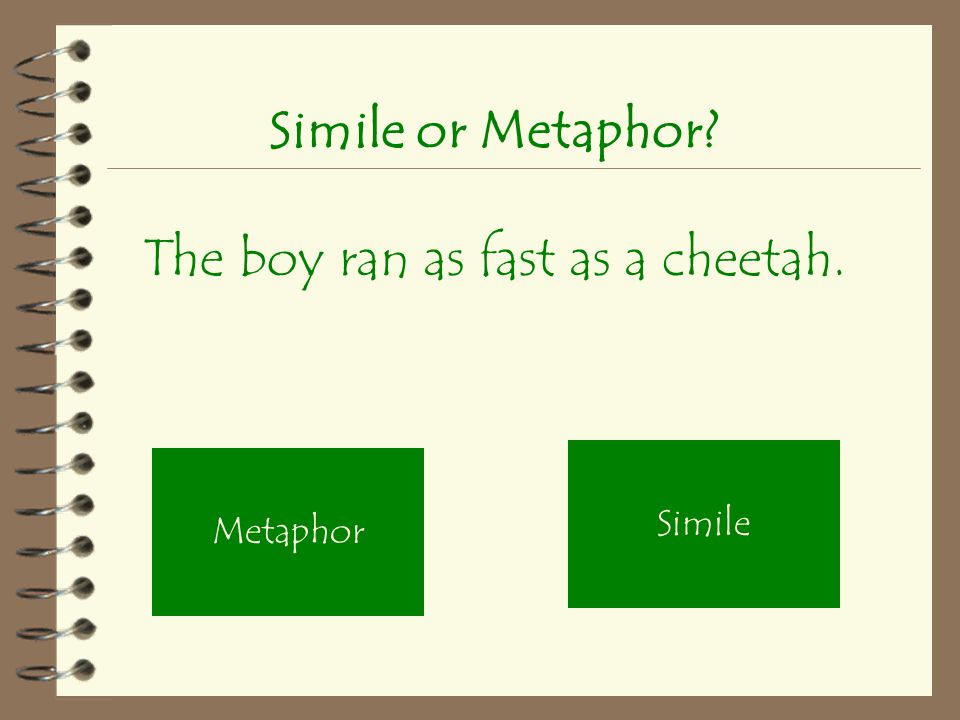 For fast metaphor As fast