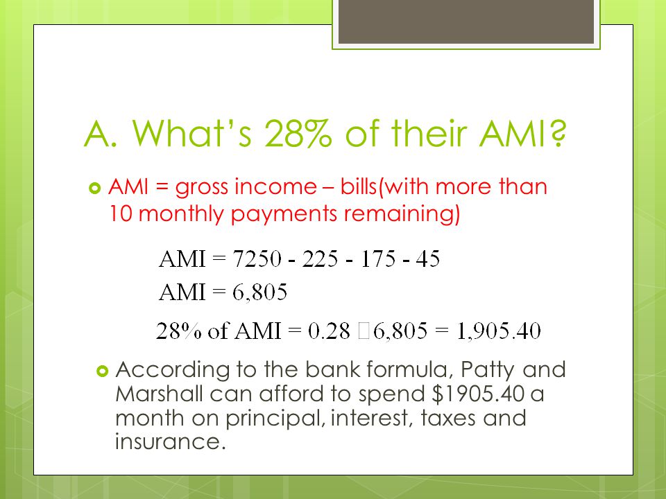 A. What’s 28% of their AMI.