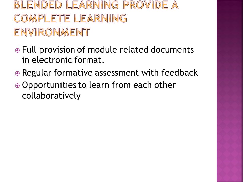  Full provision of module related documents in electronic format.