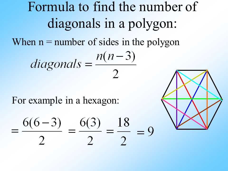 Cuantas diagonales tiene un hexagono
