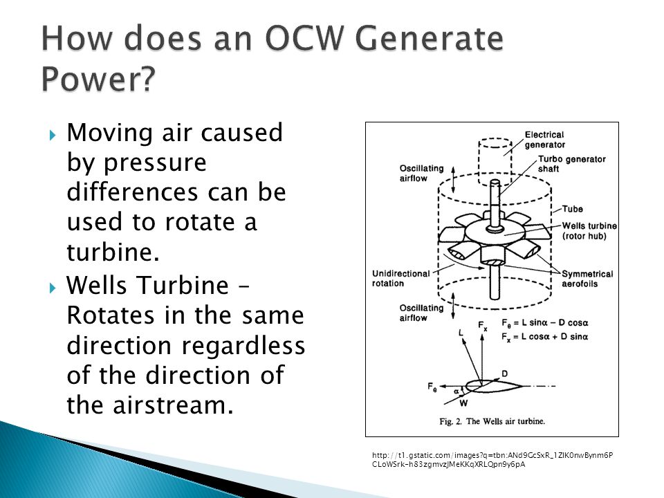  Moving air caused by pressure differences can be used to rotate a turbine.