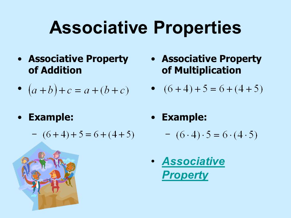 Commutative Properties Commutative Property of Addition Example: Commutative PropertyCommutative Property Commutative Property of Multiplication Example: