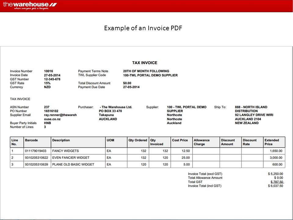 Example of an Invoice PDF