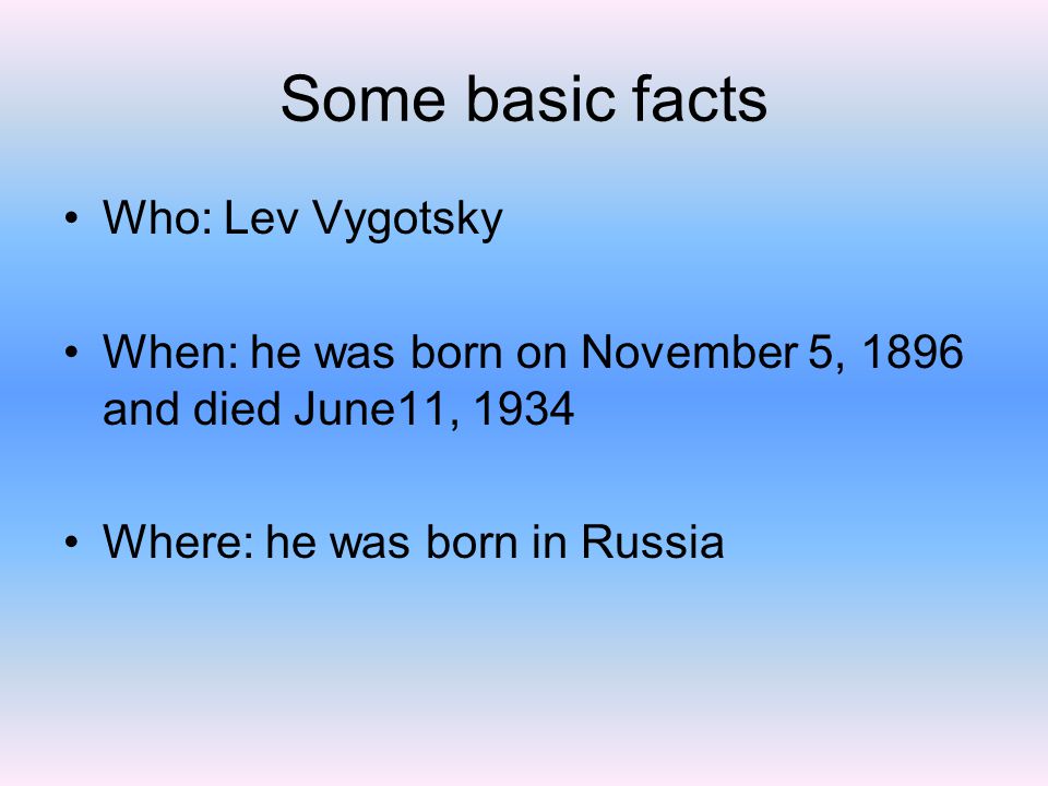 Vygotsky facts best sale