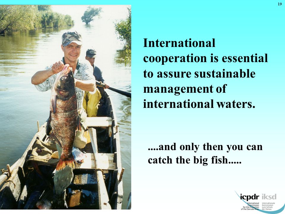 19 International cooperation is essential to assure sustainable management of international waters.....and only then you can catch the big fish.....