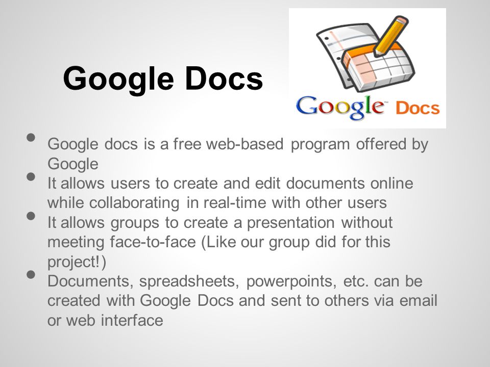 By Group 5 Presentation Software Project Google Docs Is A