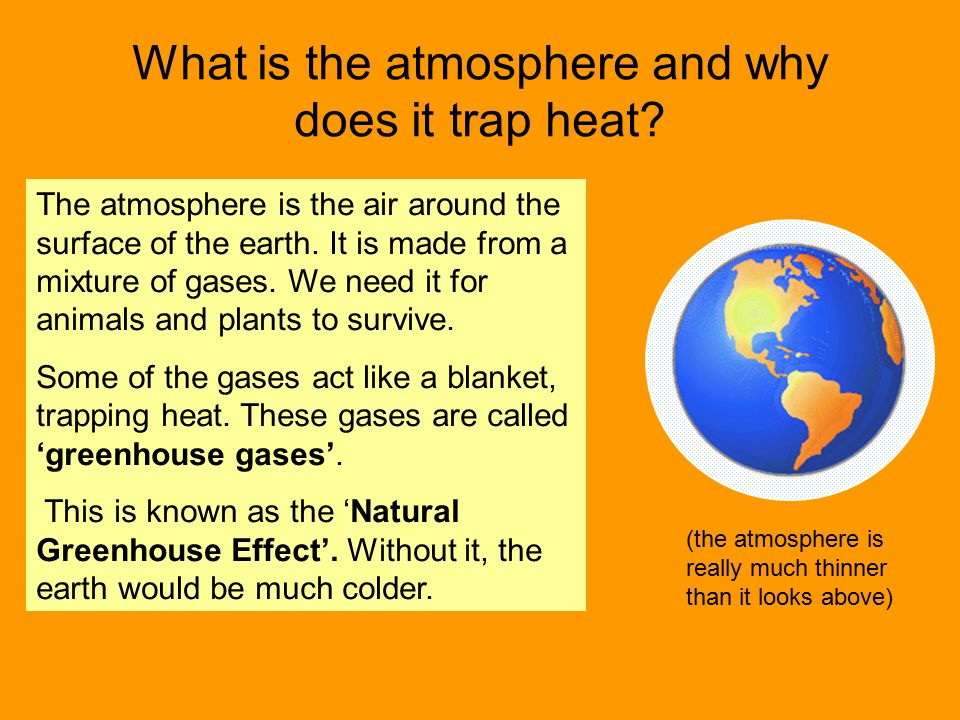 What is the atmosphere and why does it trap heat.