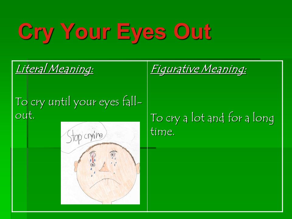 Idiom: Cry your eyes out (meaning and examples)