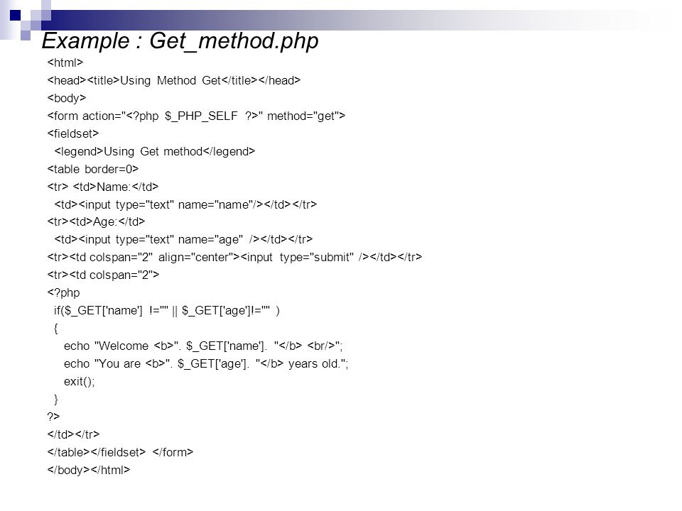 PHP Forms. I. Using PHP with HTML Forms A very common application of ...