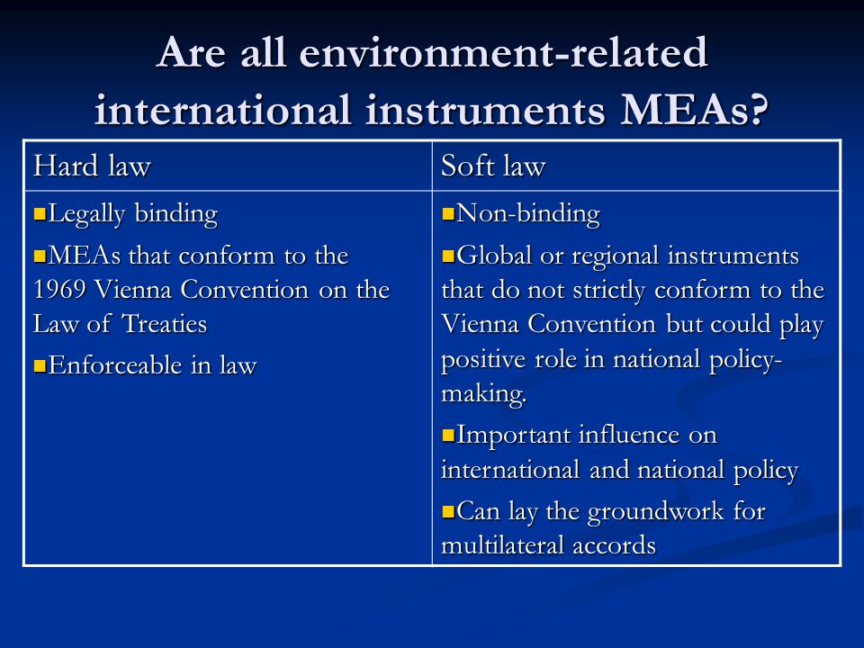Are all environment-related international instruments MEAs.