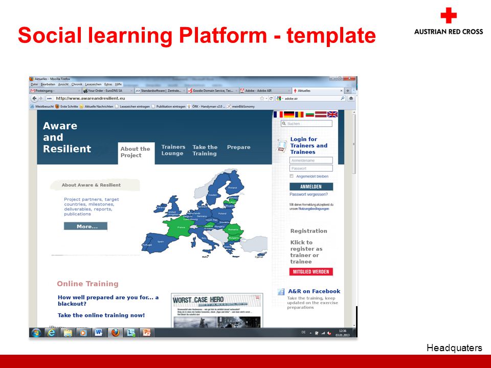 Social learning Platform - template Headquaters