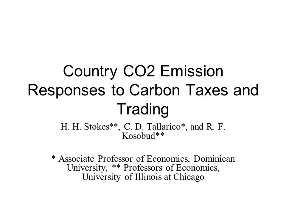 Country CO2 Emission Responses to Carbon Taxes and Trading H.