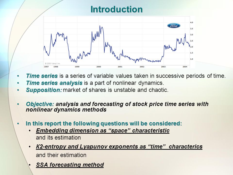 Objective analysis. Indicators of analytical Analysis of time Series.