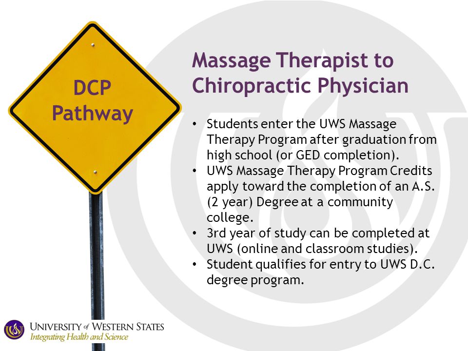 Students enter the UWS Massage Therapy Program after graduation from high school (or GED completion).