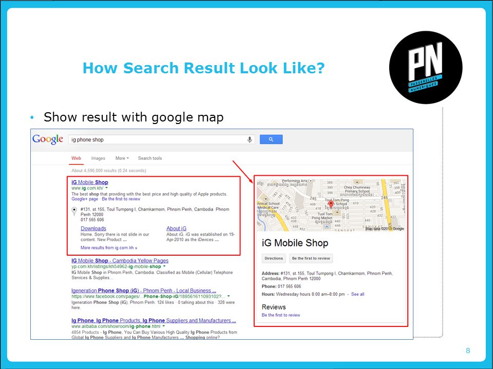8 How Search Result Look Like Show result with google map