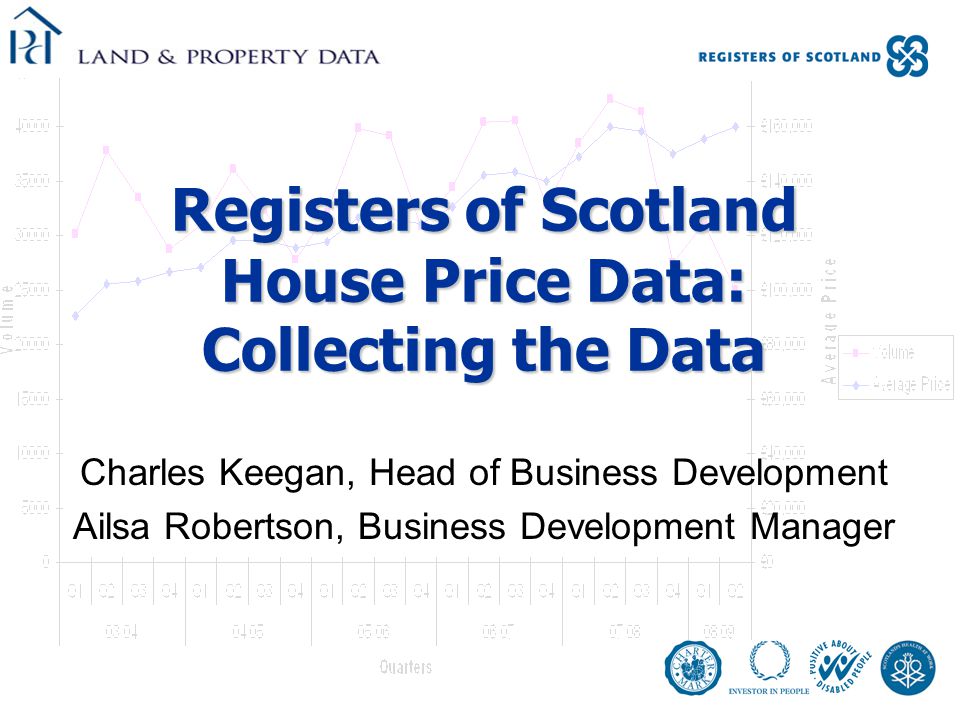 Registers of Scotland House Price Data: Collecting the Data Charles Keegan, Head of Business Development Ailsa Robertson, Business Development Manager