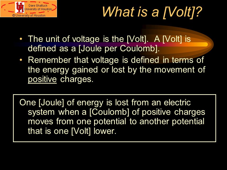 What is a [Volt]. The unit of voltage is the [Volt].