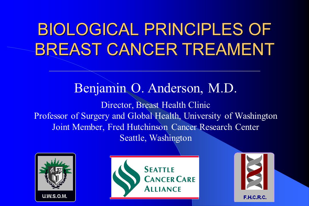 BIOLOGICAL PRINCIPLES OF BREAST CANCER TREAMENT Benjamin O.