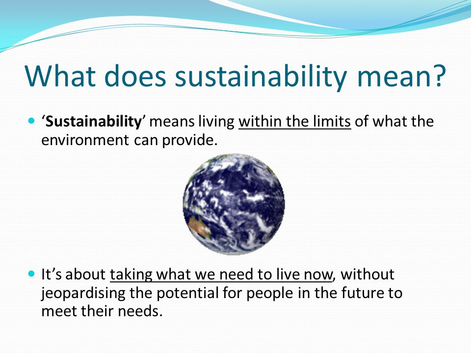 What does sustainability mean.