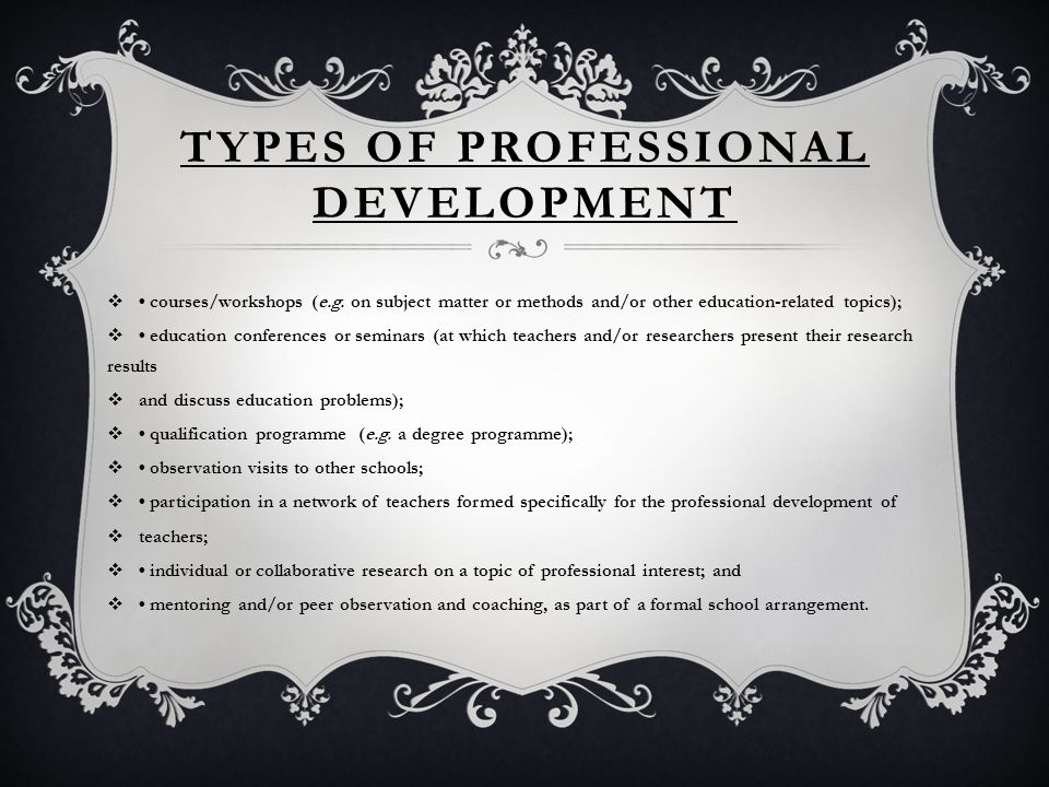 Types of Professional Development for Teachers