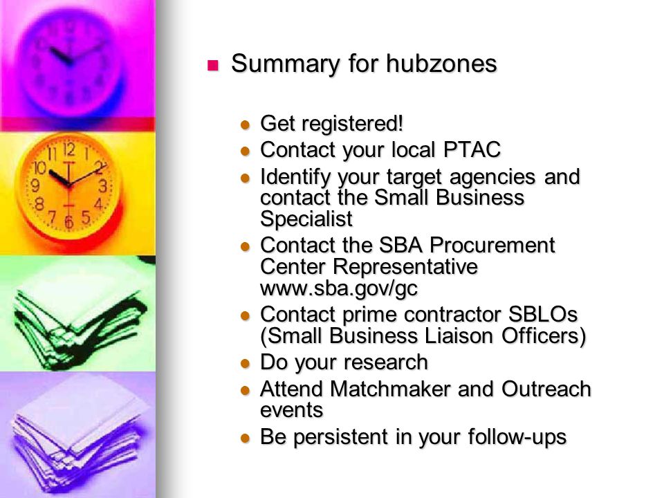 Summary for hubzones Summary for hubzones Get registered.