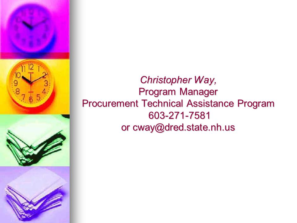 Christopher Way, Program Manager Procurement Technical Assistance Program or