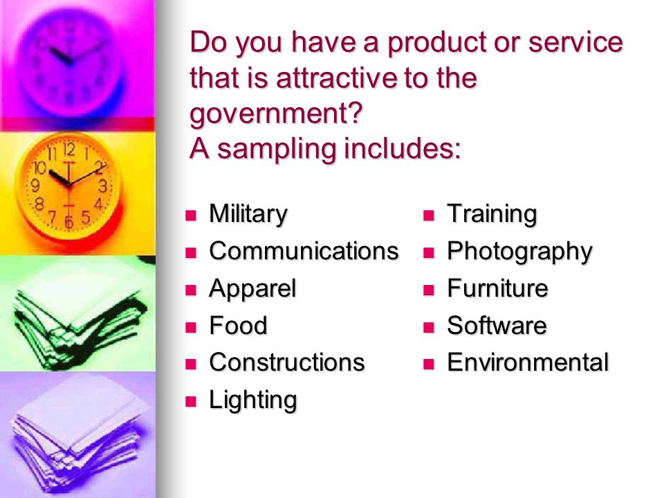 Do you have a product or service that is attractive to the government.