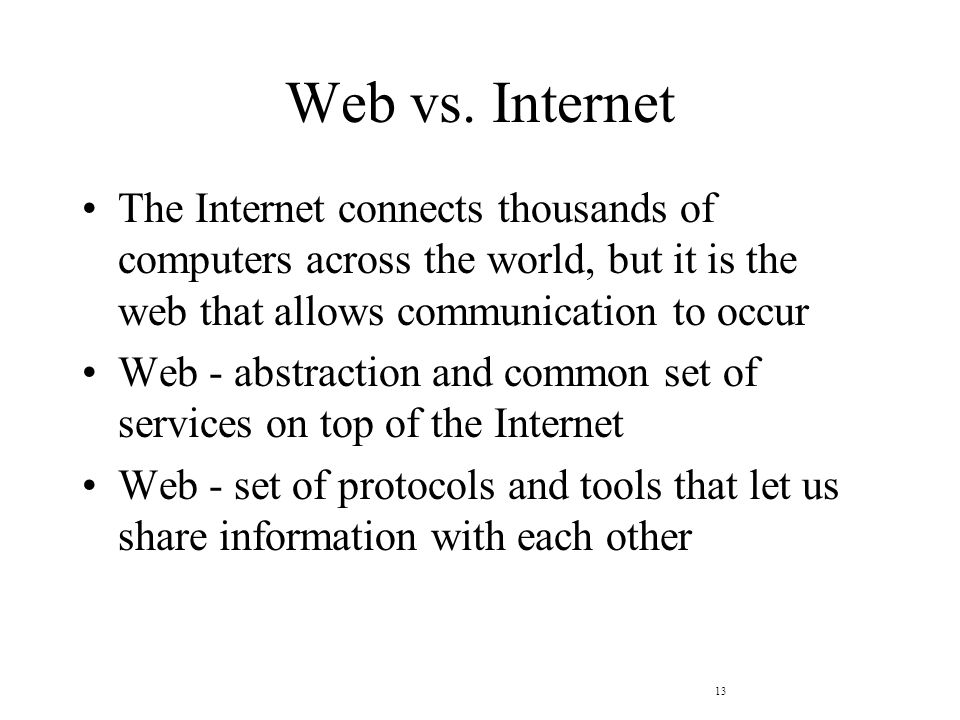 13 Web vs.