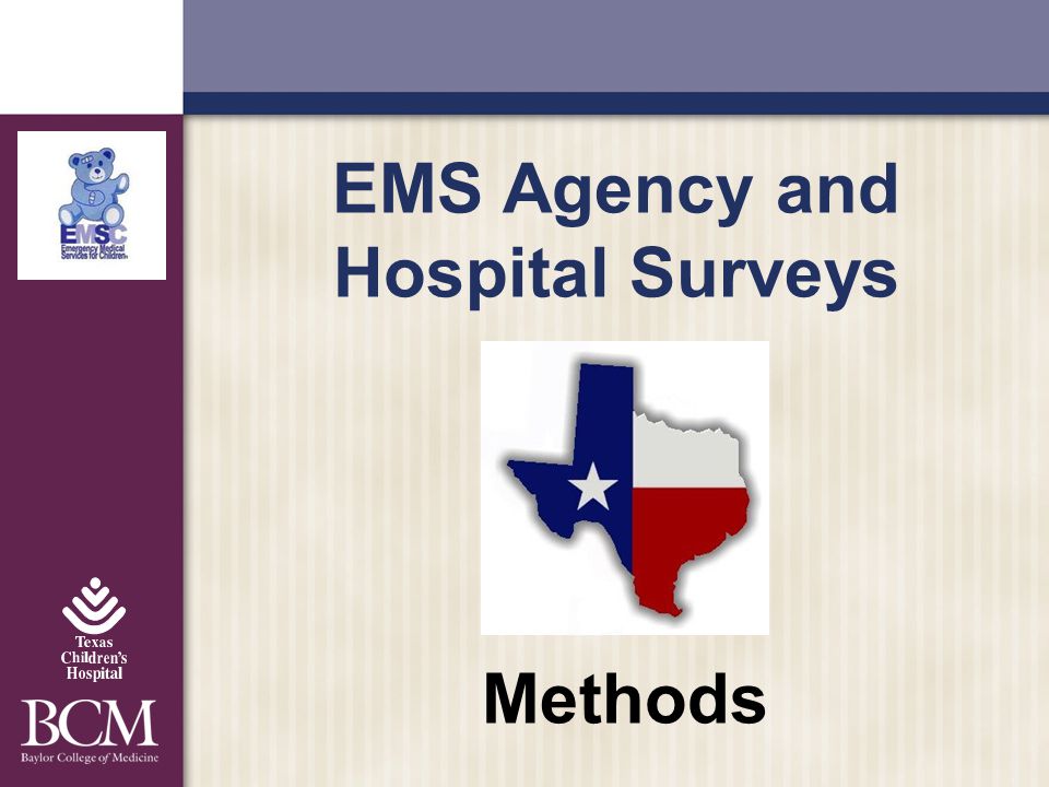 EMS Agency and Hospital Surveys Methods