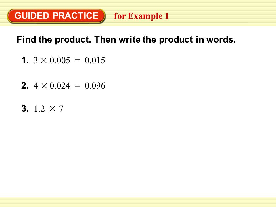 Standardized Text Practice GUIDED PRACTICE Find the product.