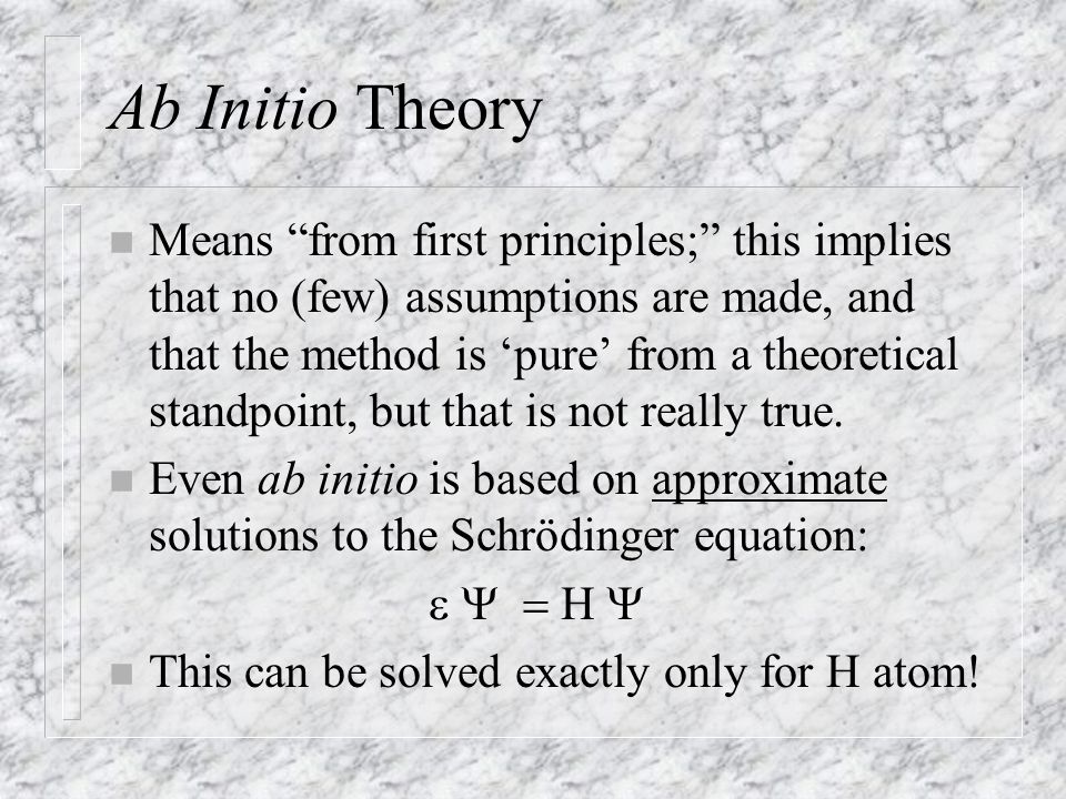 Ab initio mo 2025 theory