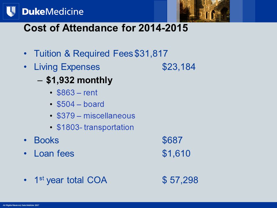 Office of Financial Aid Duke University School of Medicine ...