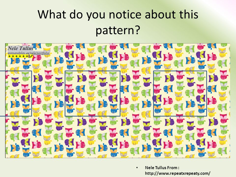What do you notice about this pattern Nele Tullus From :