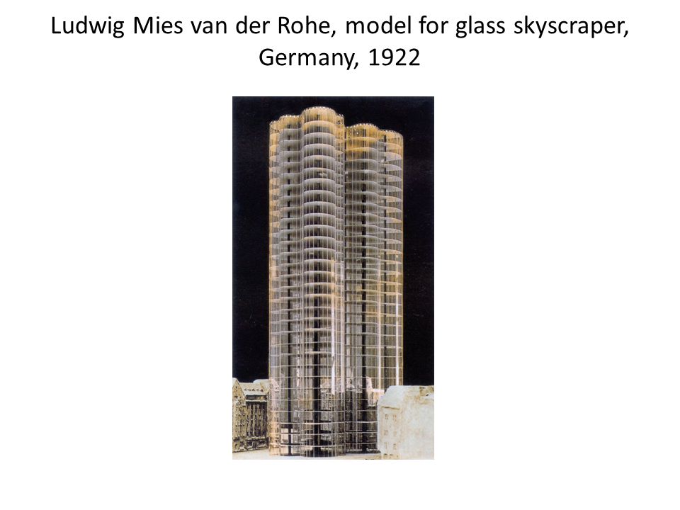 Ludwig Mies van der Rohe, model for glass skyscraper, Germany, 1922