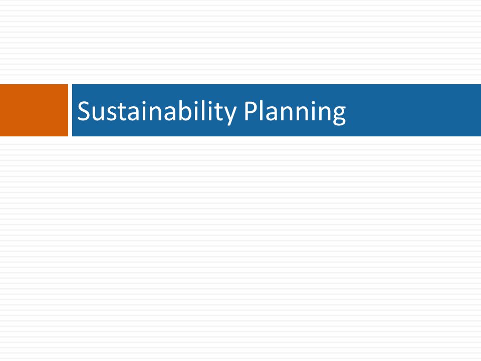 Sustainability Planning
