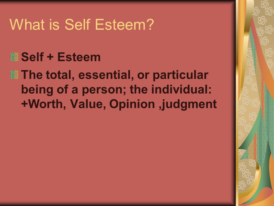 What is Self Esteem.