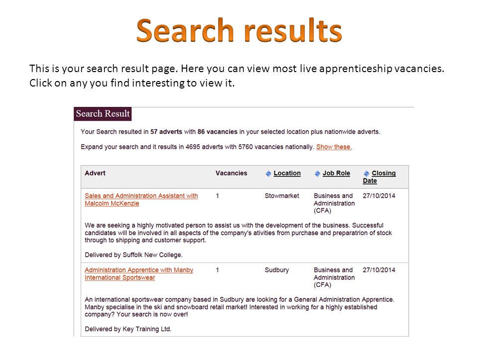 Now you have found the apprenticeships section on The Source, check the  menu on the left hand side and click on the apprenticeship vacancies page.  - ppt download