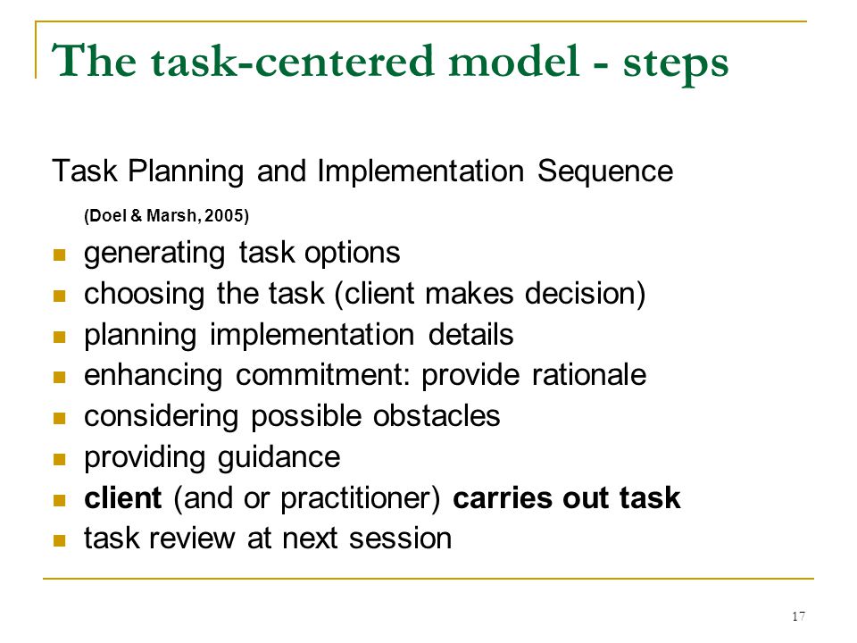 task centered model