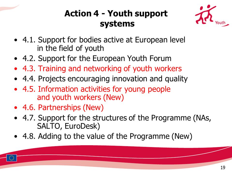 19 Action 4 - Youth support systems 4.1.