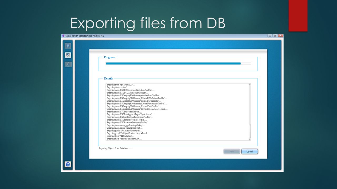 Exporting files from DB