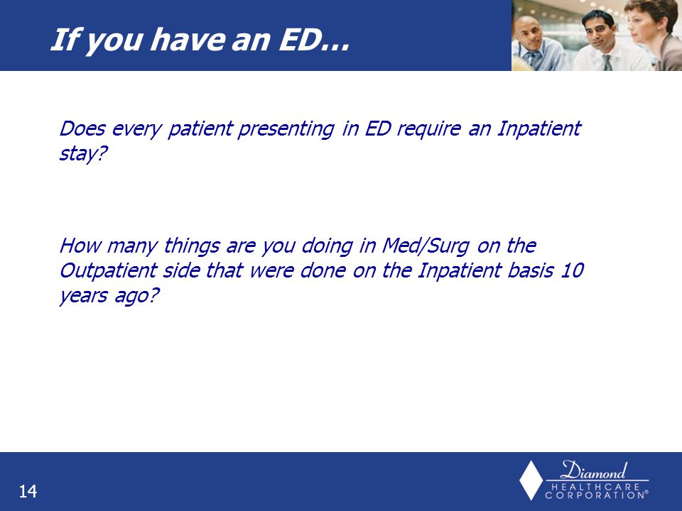 Does every patient presenting in ED require an Inpatient stay.