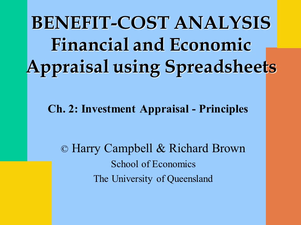 Benefit-Cost Analysis - Financial And Economic Appraisal Using Spreadsheets