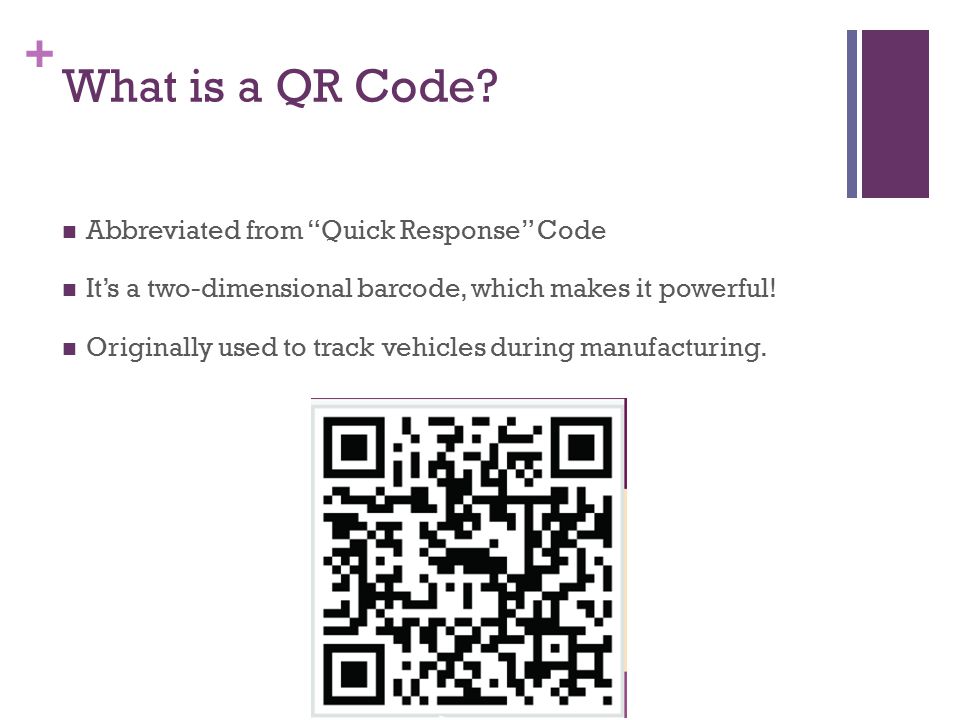 + What is a QR Code.